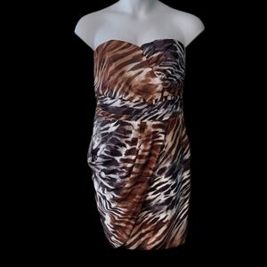 NWT Torrid Strapless Tiger Print Dress ~sz 12